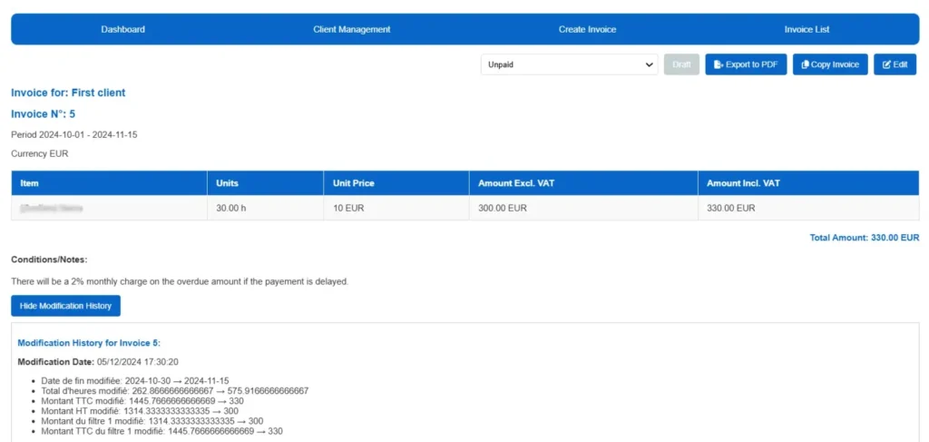 Timesheet And Invoice By Zen 14 Invoice View