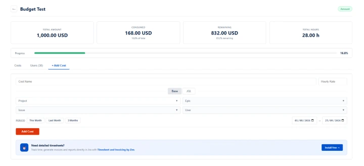 Adding A Cost Line